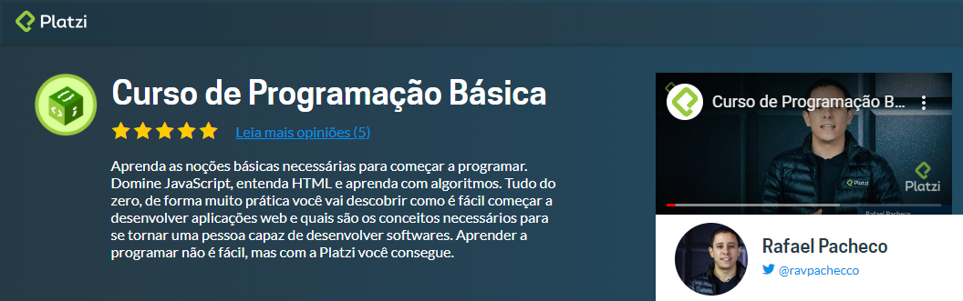 Banner image of Programção Básica course